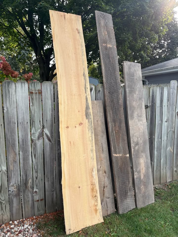 Assorted Live Edge Wood Slabs and Reclaimed Lumber - Image 3