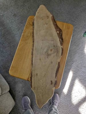 Live Edge Wood Slab thin and lightweight.