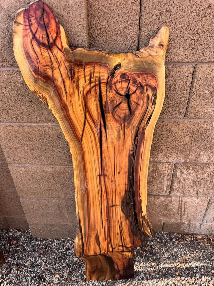???? PISTACHIO LIVE-EDGE PLANK — Fiery Reds & Natural Character - Image 2