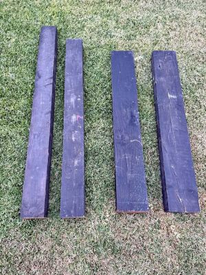 Black Painted Wood Beams - Set of 4