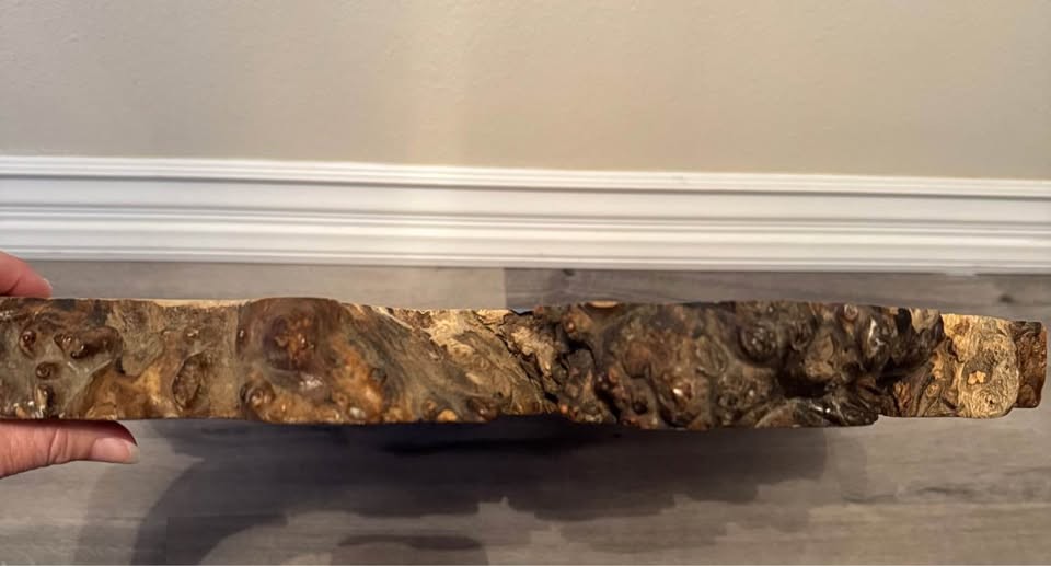 Live Edge Burl Wood Slab 30” L x  26” W x 2” Thick - Image 5