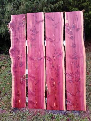Wide Cedar Live Edge Slabs