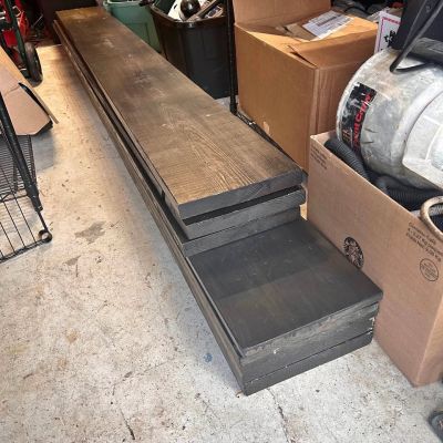 Custom Stained Pine Boards Lot - (3) 1x12x10' & (5) 2x12 (3x 8ft, 2x 10ft)