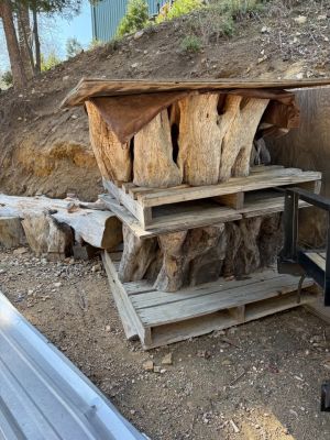 Most items in pics are Carob wood bisquets. Many more oak burl, eucalyptus and cedar slabs as well.