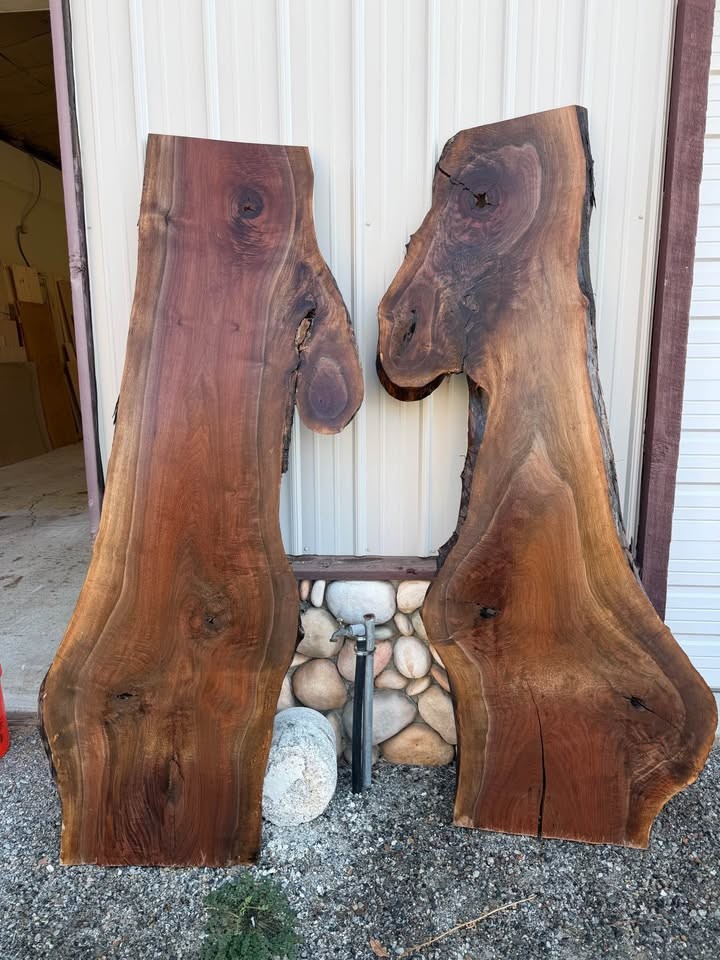Live Edge Walnut Wood Slabs - Pair - Image 4