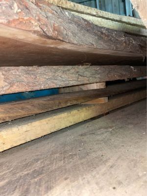 Live edge & rough cut lumber wood boards