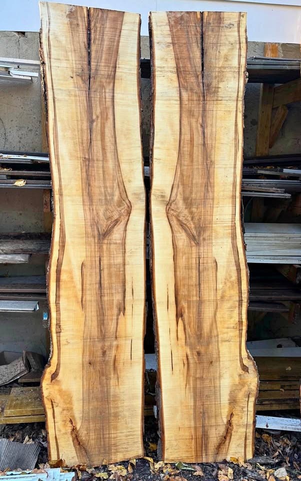 Bookmatched Live Edge Maple Wood Slabs - Image 1