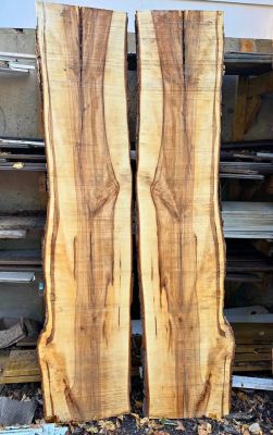 Bookmatched Live Edge Maple Wood Slabs