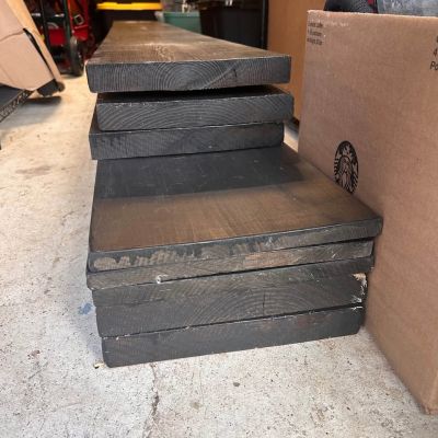 Custom Stained Pine Boards Lot - (3) 1x12x10' & (5) 2x12 (3x 8ft, 2x 10ft)