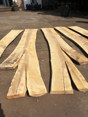 Flitch Ash Live Edge Wood Slabs (5)—6Y Air Dried, Stored Stacked in Climate Control
