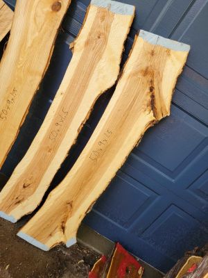 Ash wood slabs, 50" long, live edge lumber