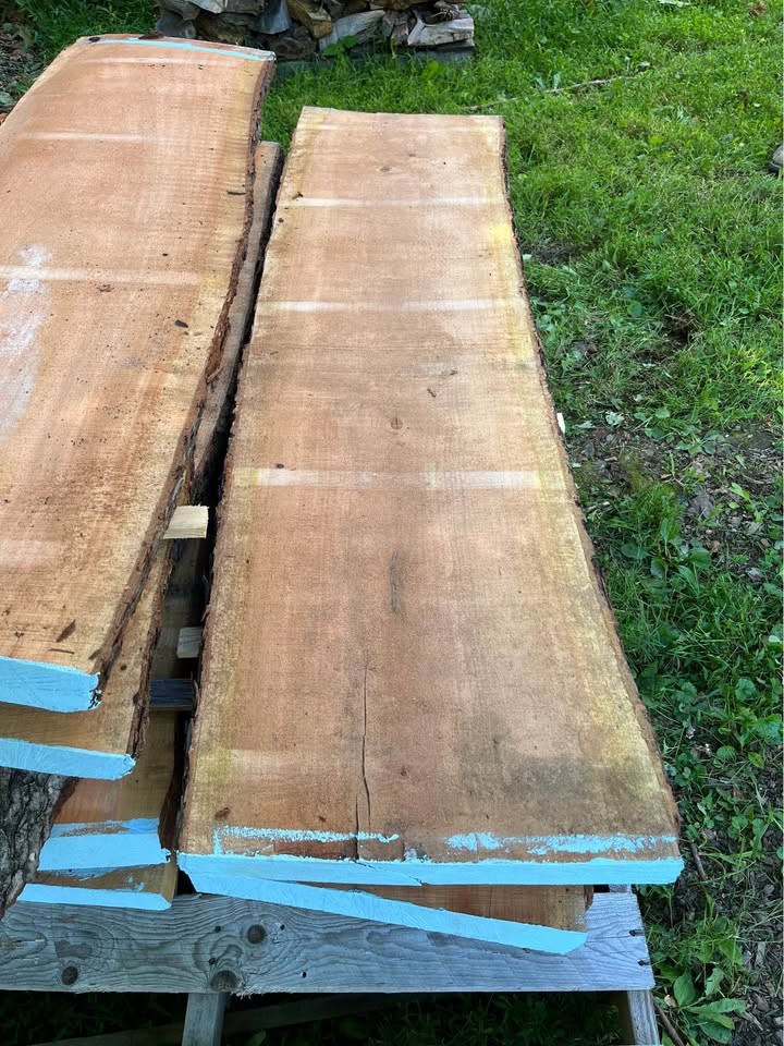 Gorgeous Kiln Dried Live Edge 12/4￼ Red Cherry Slabs - Image 4