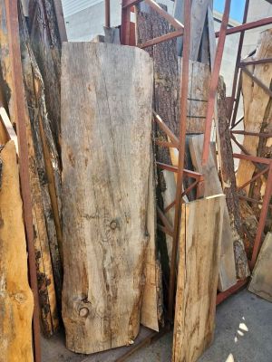 Wood Slab Woodworking Live Edge Epoxy Project 27" x 7'4" x 5"