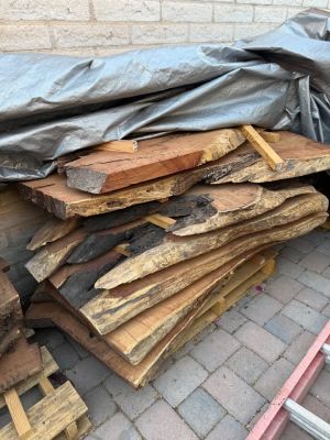 Live edge wood slabs and logs