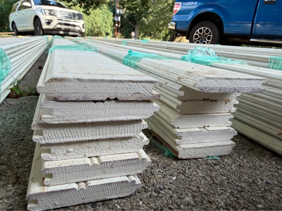 primed bead tongue and groove plank, beadboard cladding wainscoting paneling 18ft solid wood - Image 9