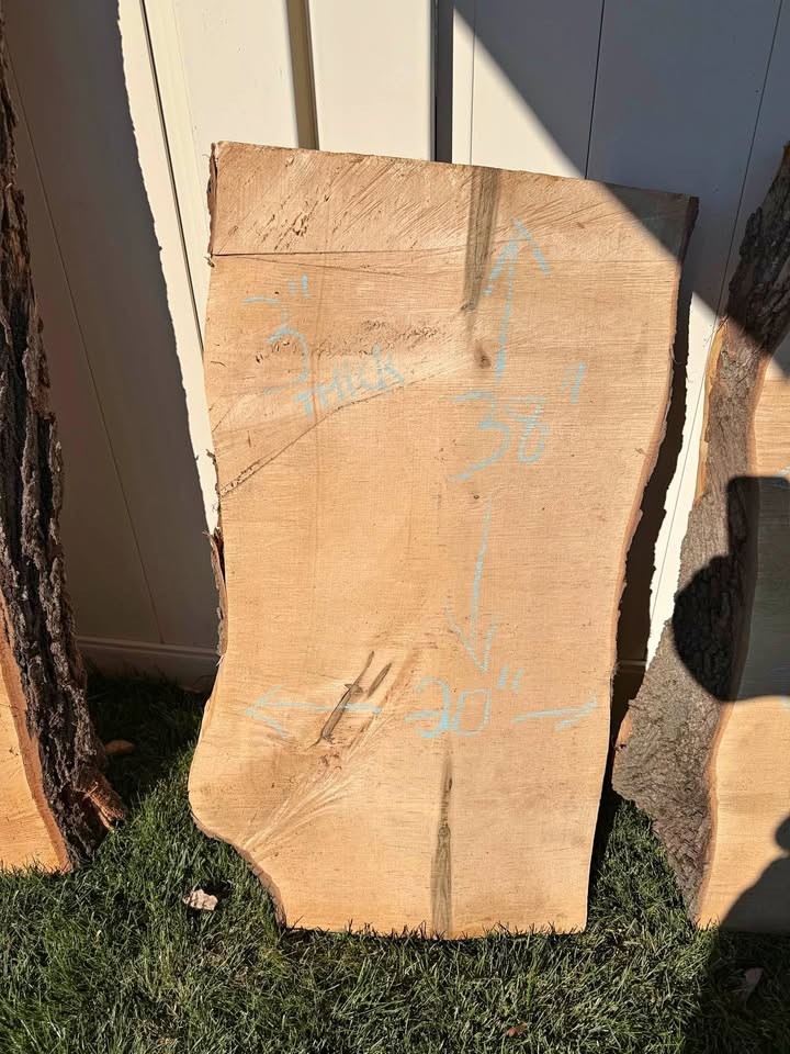 Live Edge Maple Wood Slab 38" x 20" - Image 1