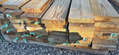 Lot of 50 2x8x8 treated boards