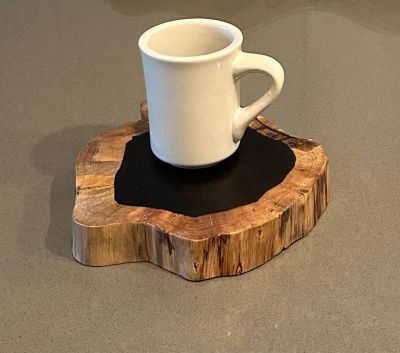 Live Edge Ebony Wood Slab Decor