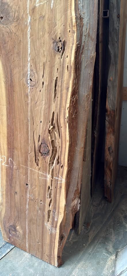 Thick Redwood Live Edge Slab – 75” x 21–29” x 3” - Image 4