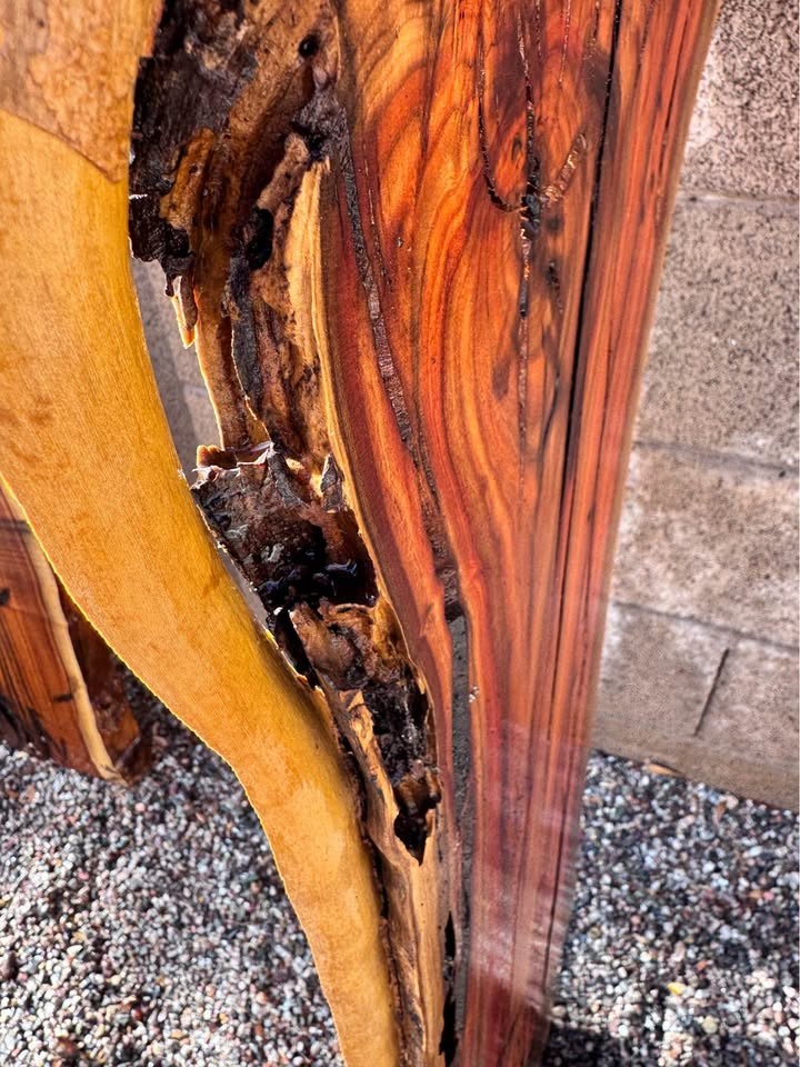 ???? PISTACHIO LIVE-EDGE PLANK — Fiery Reds & Natural Character - Image 4