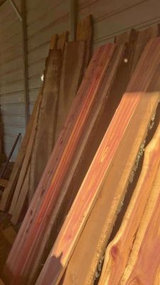 Cedar rough cut lumber