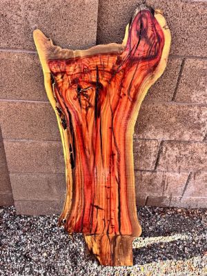 ???? PISTACHIO LIVE-EDGE PLANK — Fiery Reds & Natural Character