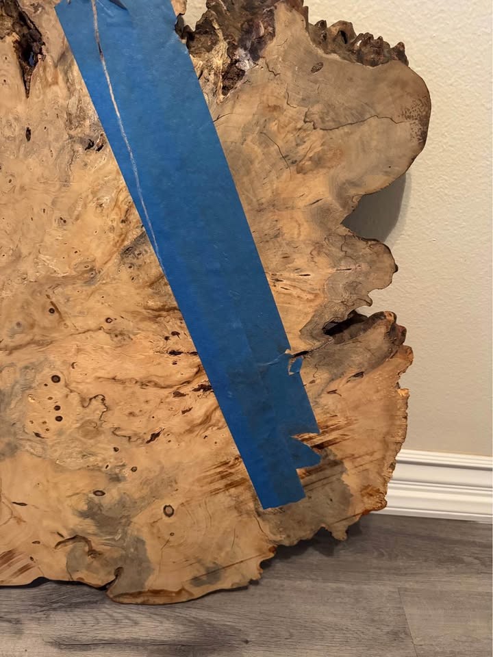 Live Edge Burl Wood Slab 30” L x  26” W x 2” Thick - Image 7
