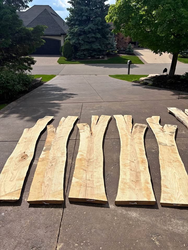 Flitch Ash Live Edge Wood Slabs (5)—6Y Air Dried, Stored Stacked in Climate Control - Image 1