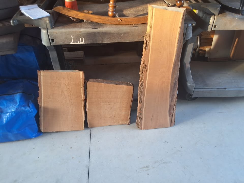 3 Rough Cut Live Edge Black Locust Wood Lumber Slabs - Image 2