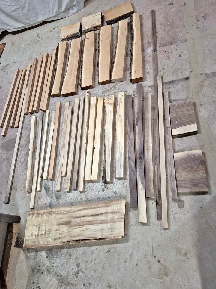 Hardwood strips and live edge cutoffs for craft and epoxy projects - Image 1