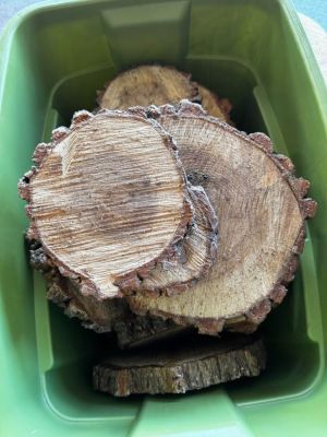 Wood slabs for centerpieces