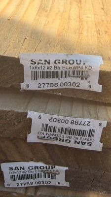 San Group 1x6x12 #2 Btr Lumber Boards