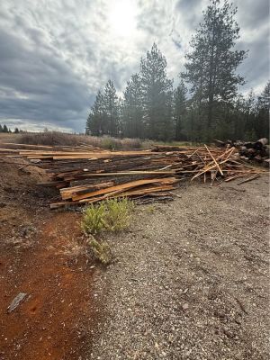 Sawmill side slabs and edger pieces