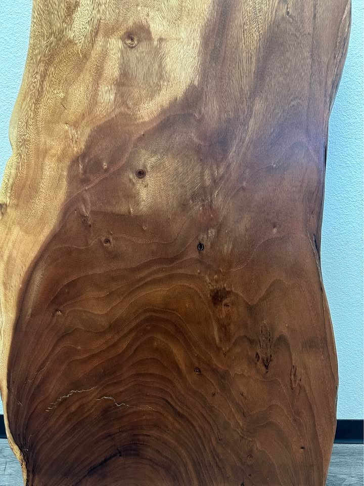 Monkeypod Solid Wood Live Edge Slab – 51” – Beautiful Natural Grain - Image 2