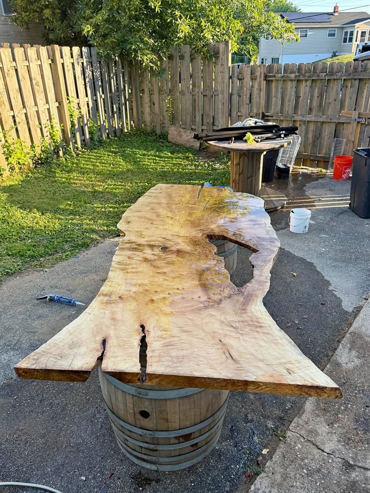 Maple wood slab with epoxy top coat - Image 1