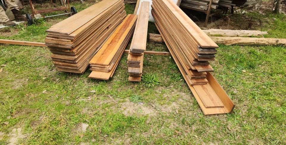 Heart Pine tongue and groove, old growth lumber various size 1"x 12" , 10", 8" ,  and 6" wide. - Image 2