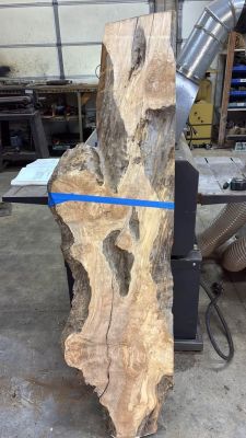 #22 Highly figured big leaf maple slab- kiln dried