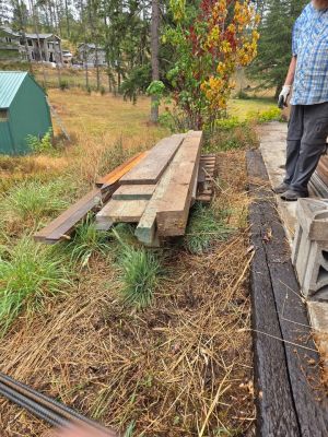 Various pieces of lumber.