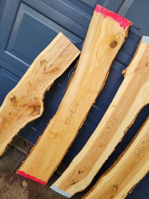 Ash wood slabs, 50" long, live edge lumber