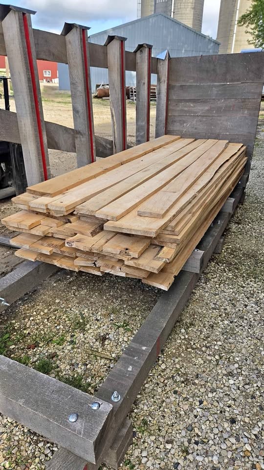 Red oak rough cut boards