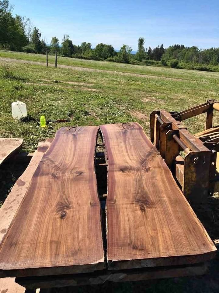 Black Walnut Bookmatched Live Edge Slabs 8' 8" Kiln Dried 2.25"x 22" - Image 1