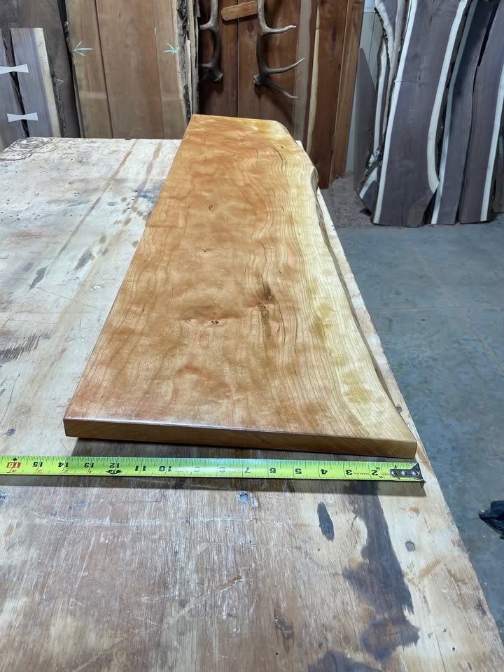 Kiln Dried Cherry live edge floating shelf - Image 2