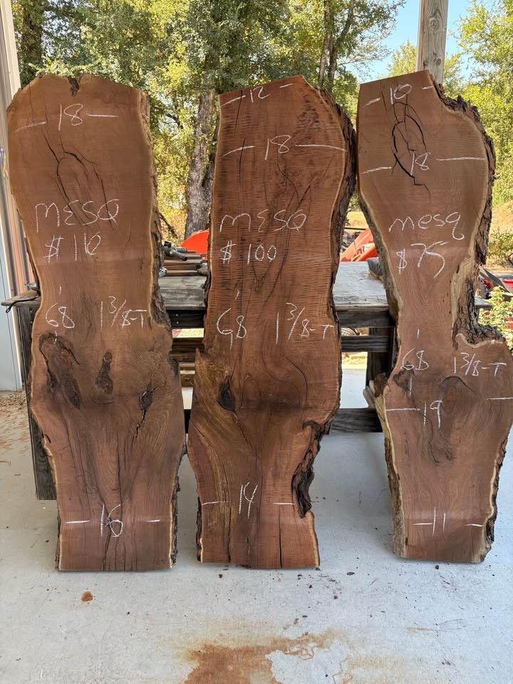 Live edge boards, slabs dry and ready for your project. Mesquite, black walnut, elm and more. - Image 2