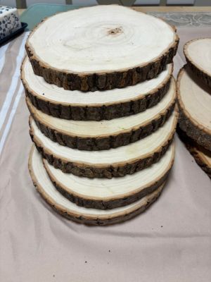 Natural Wood Slices for Crafts and Decor . Great for tablescapes.
.