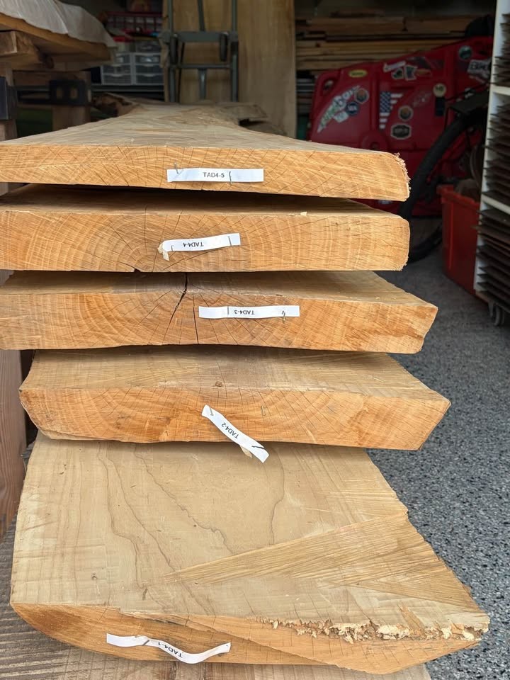Flitch Ash Live Edge Wood Slabs (5)—6Y Air Dried, Stored Stacked in Climate Control - Image 2