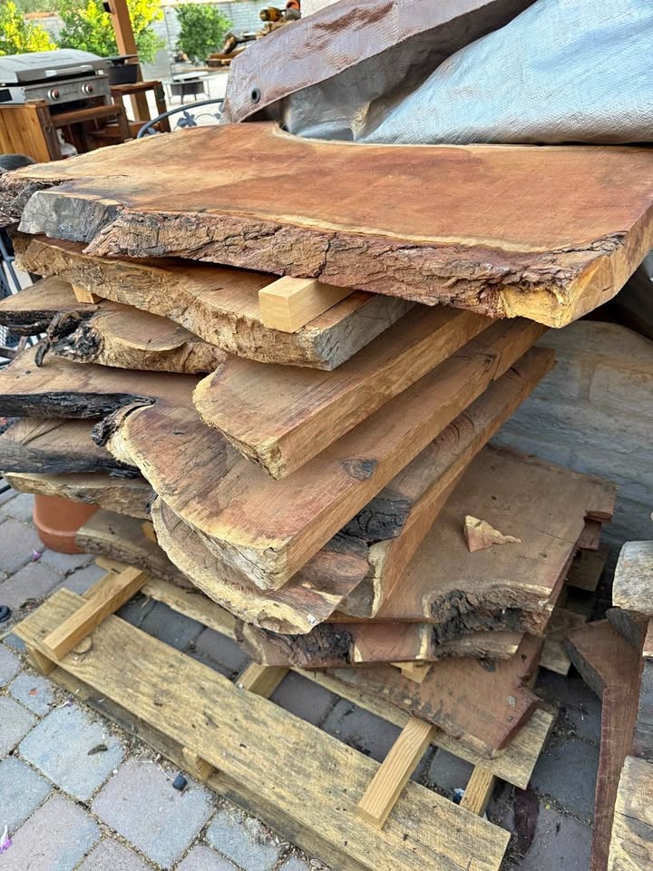 Live edge wood slabs and logs - Image 1