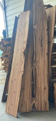 Live edge redwood slabs
