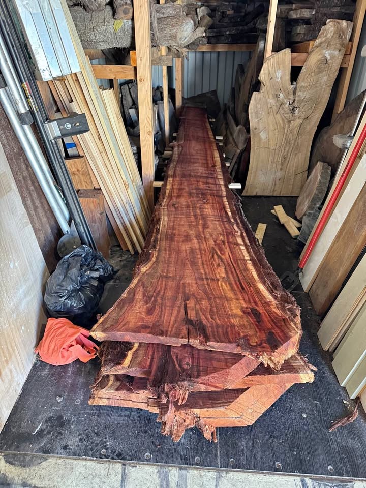15’ Live Edge Redwood Slabs – Local Santa Ynez Redwood – Multiple Sizes - Image 1