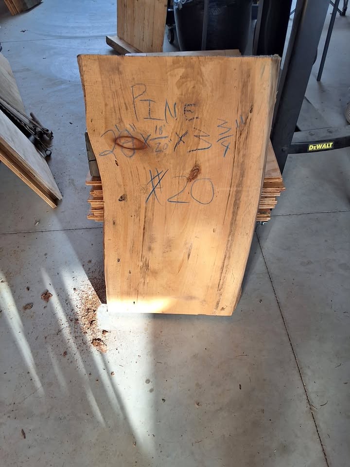Rough Cut Live Edge Pine Wood Lumber Slab - Image 1