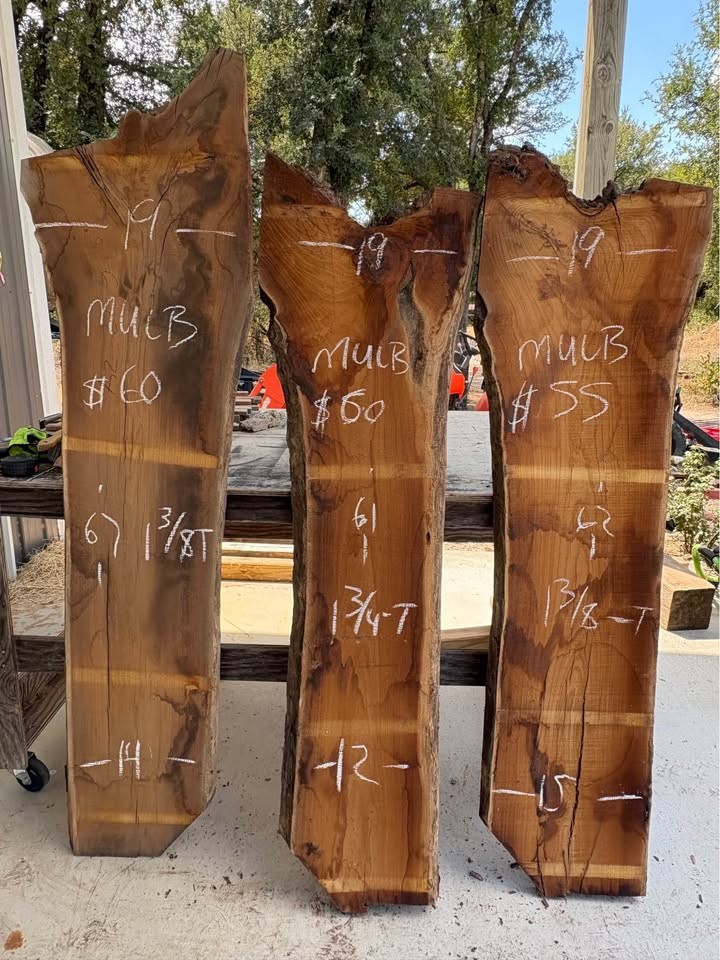 Live edge boards, slabs dry and ready for your project. Mesquite, black walnut, elm and more. - Image 7
